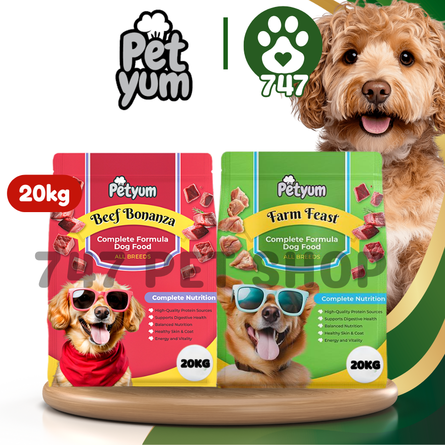 20kg Petyum All Breeds Pet Yum Dog Dogs All Stages Adult Puppy Dry Food ...