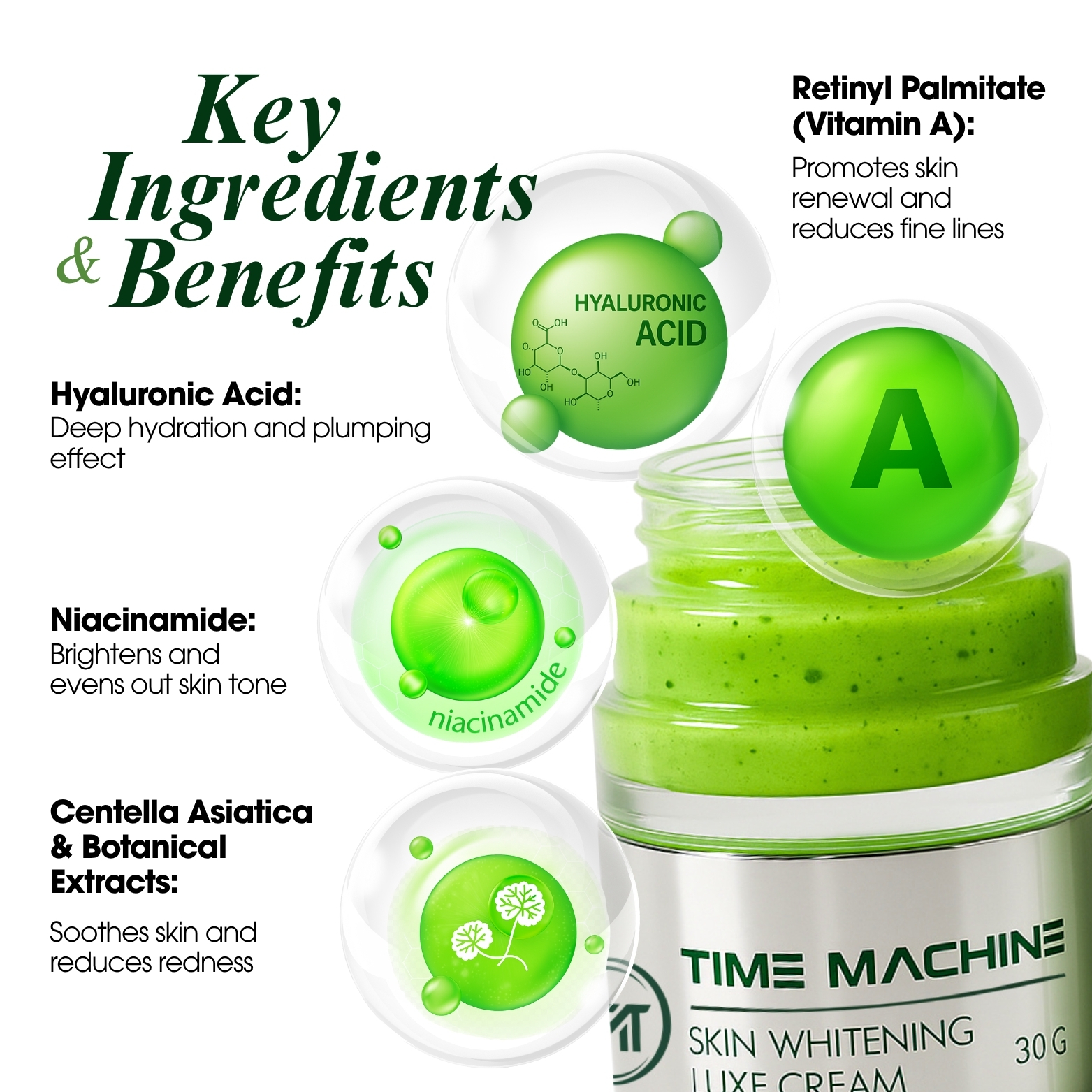 Time Machine Skin Whitening Luxe Cream 30g – Brightening, Anti-Dark ...