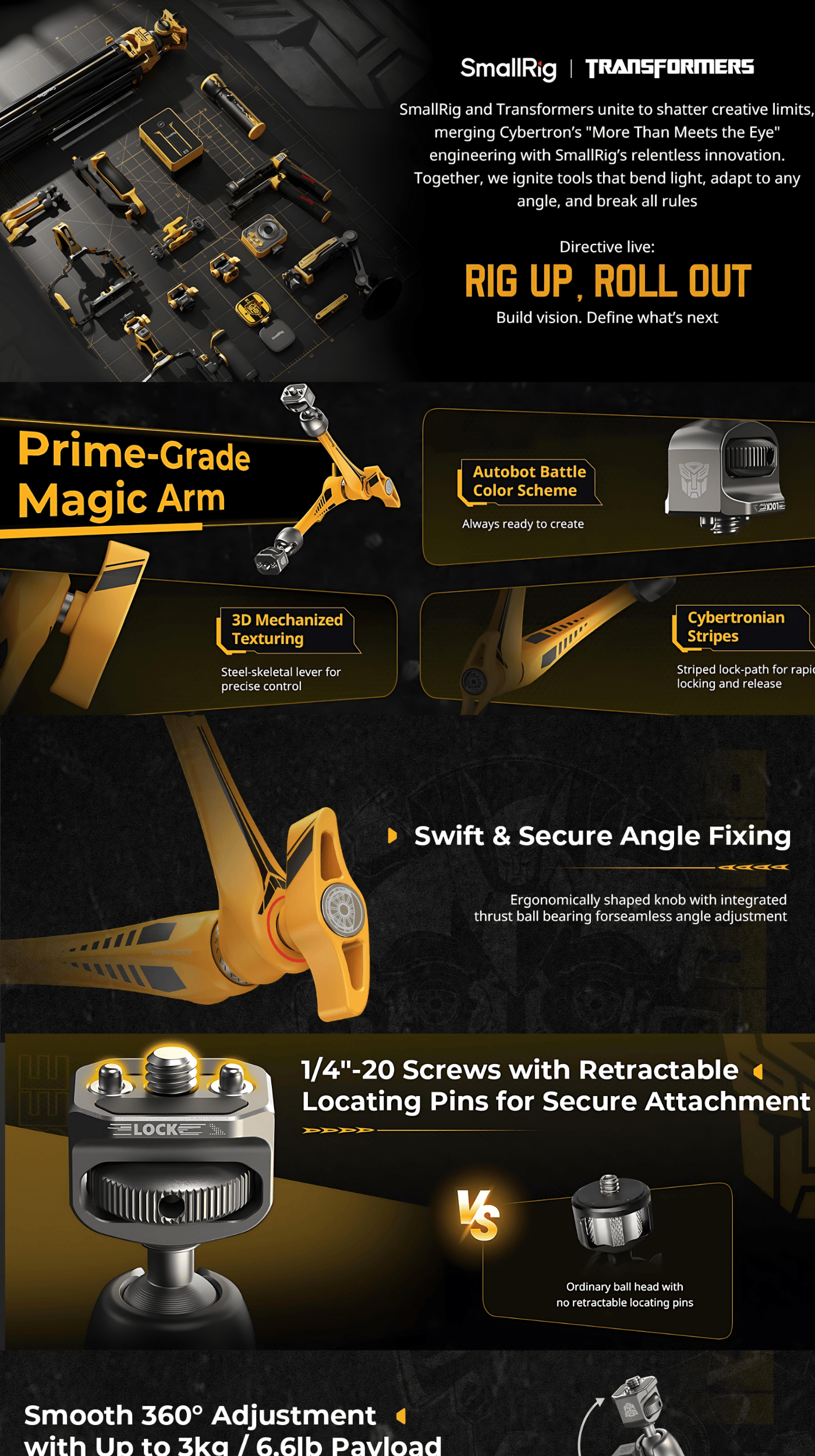 SmallRig x Transformers Rosette Arm Support 11