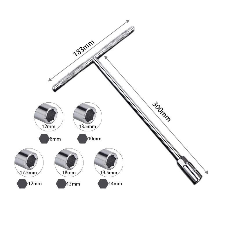 4/5PCS T-handle socket wrench set 8/10/12/13/14 T-wrench T-bar socket ...