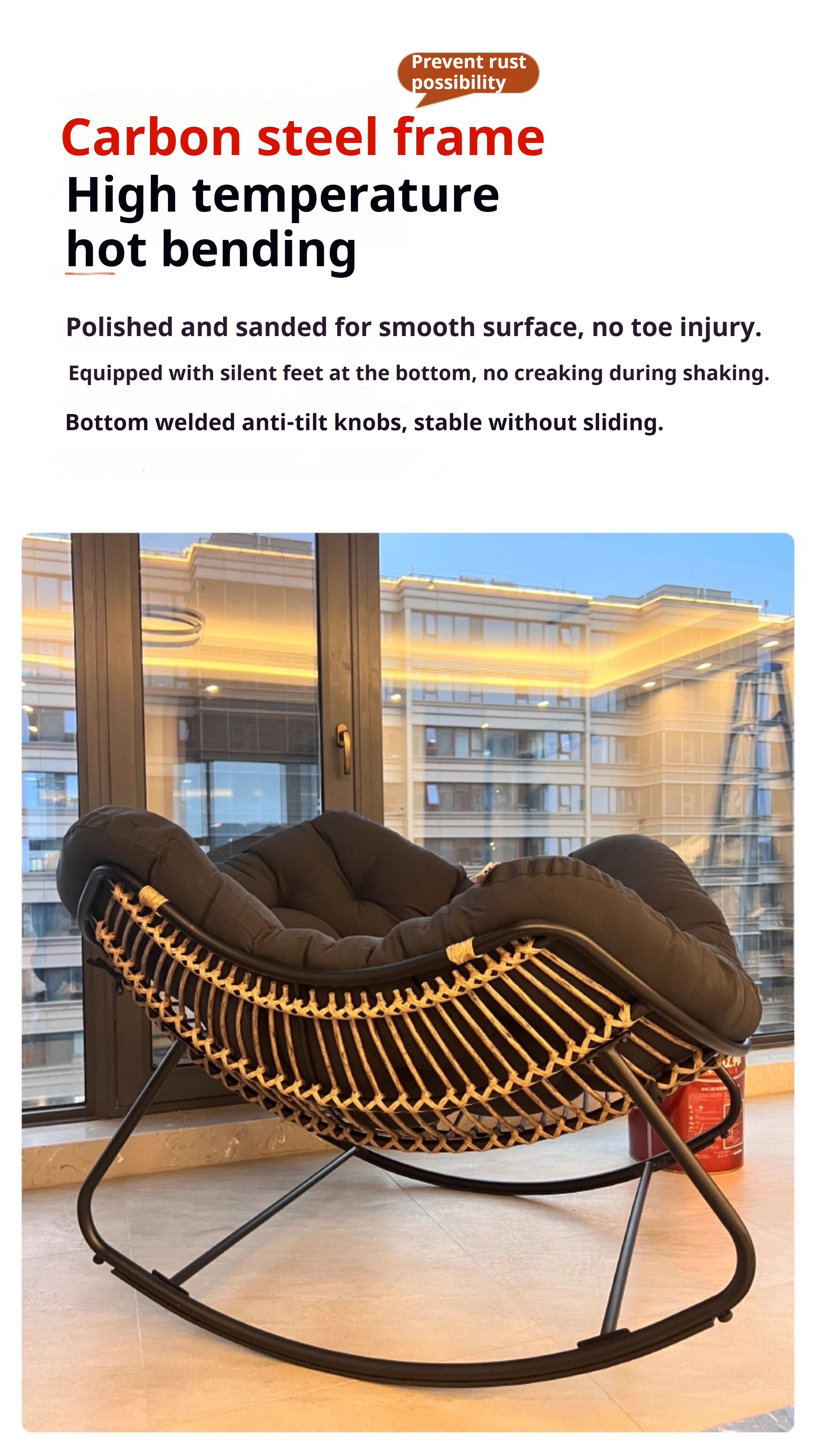 COD Cloud Rocking Chair lazy sofa Rattan Comfortable Lounge Chair ...