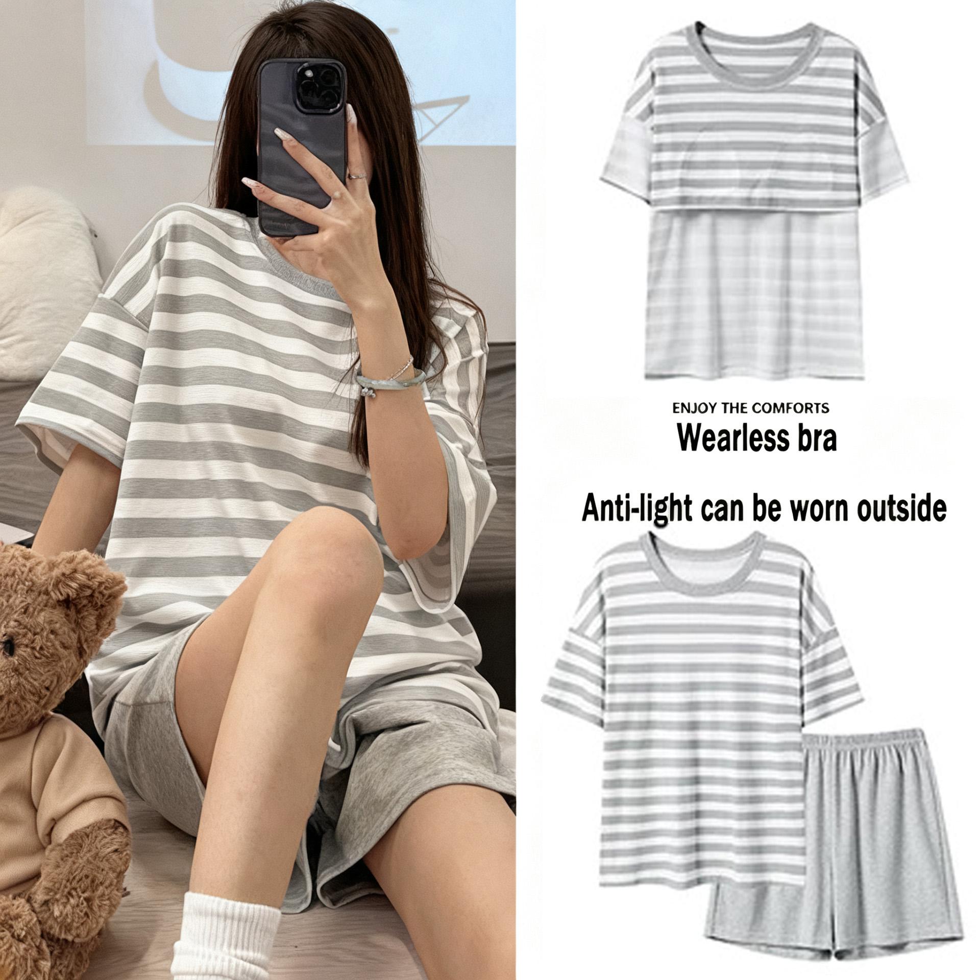 Padded Pajamas Babae Plus Size Pajamas Cute Fashion Pajamas Summer ...