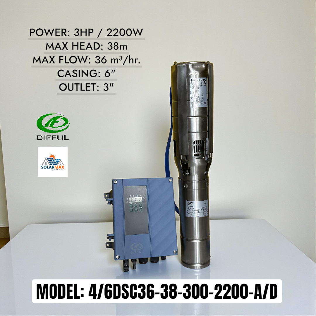 2HP/3HP DIFFUL SOLAR WATER PUMP W/ CONTROLLER AC/DC | Shopee Philippines