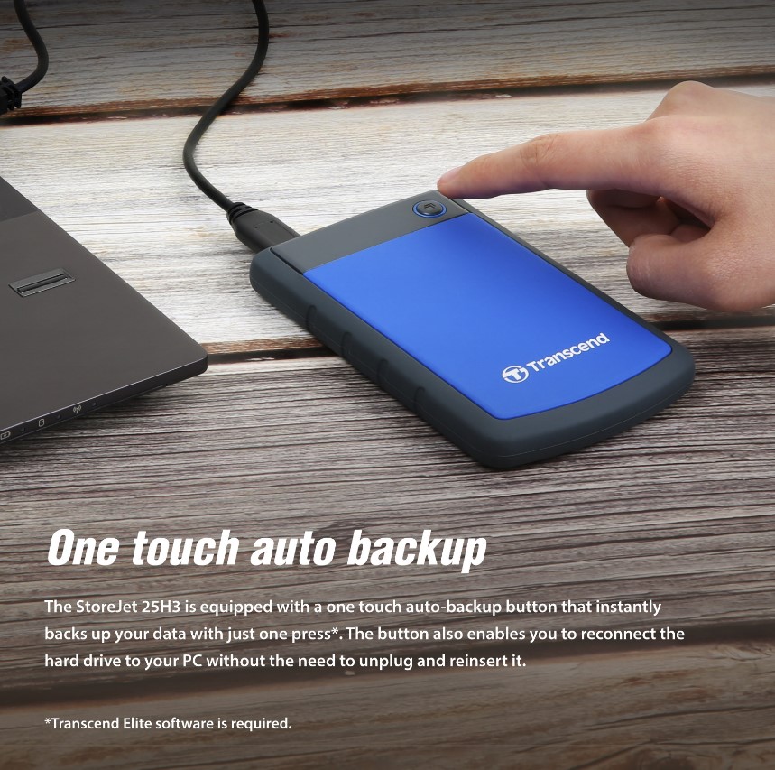 Transcend StoreJet 25H3 4To – Disque Dur Externe Portable 2.5" USB 3.1, Bleu (neuf)