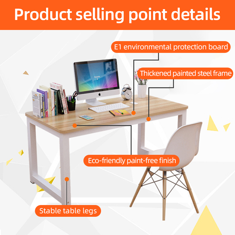 AIODIY Computer Table Solid Wood Furniture Study Desk Table Office Desk ...
