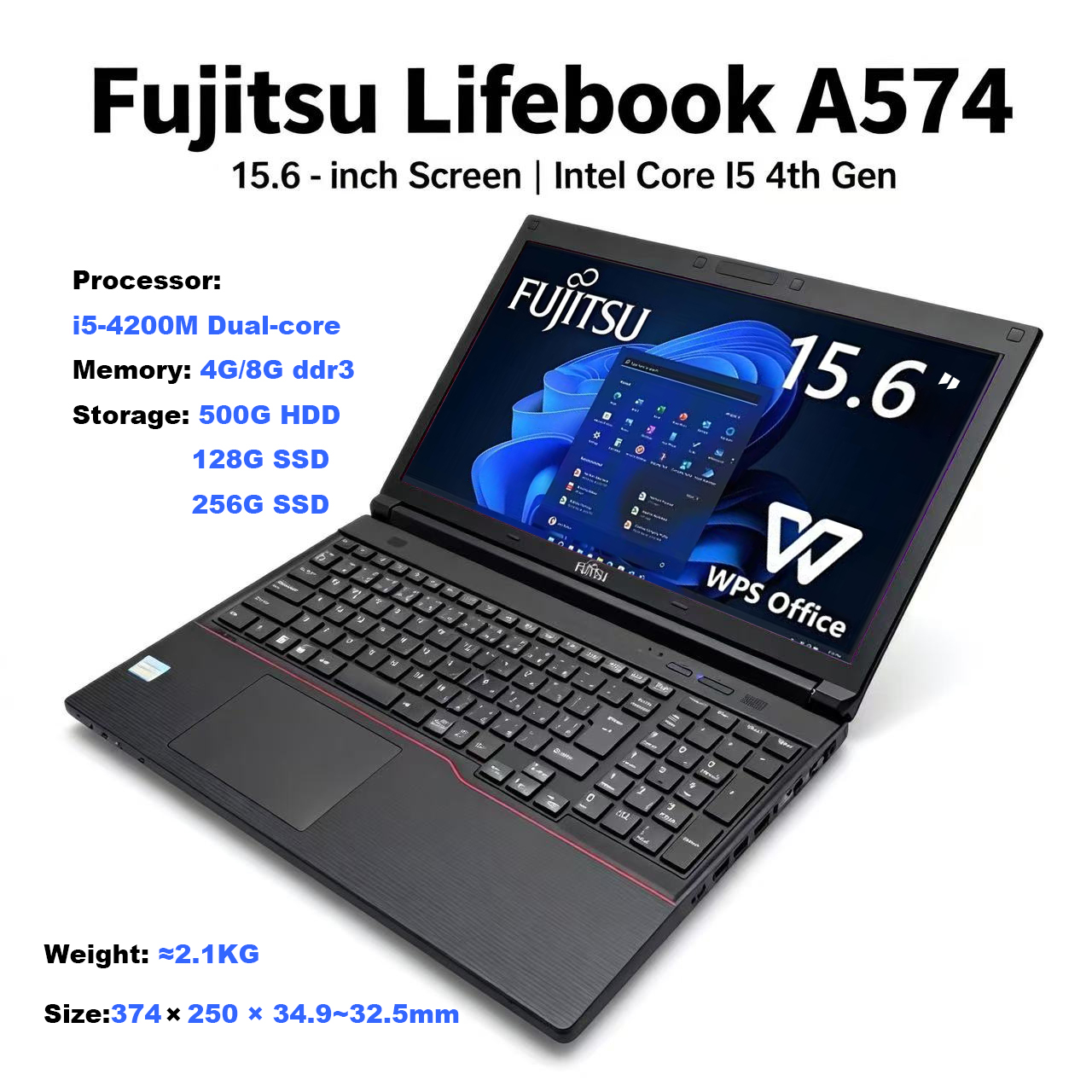 Fujitsu 15.6inch With Numeric keypad Laptop Use i5-4200m Processor 8G ...