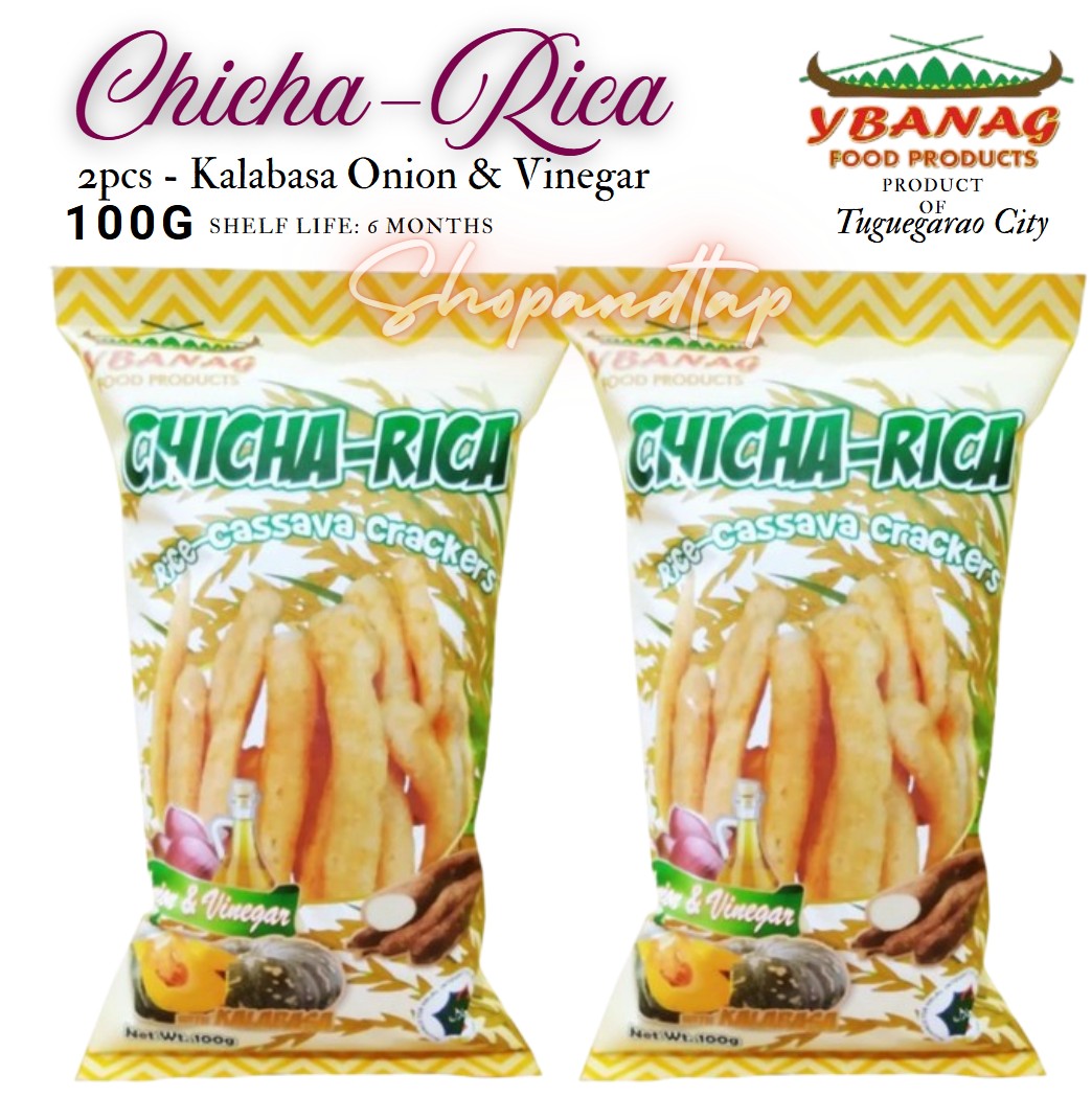 2pcs - Chicharica Kalabasa Onion & Vinegar Chicharon Rice Cassava ...