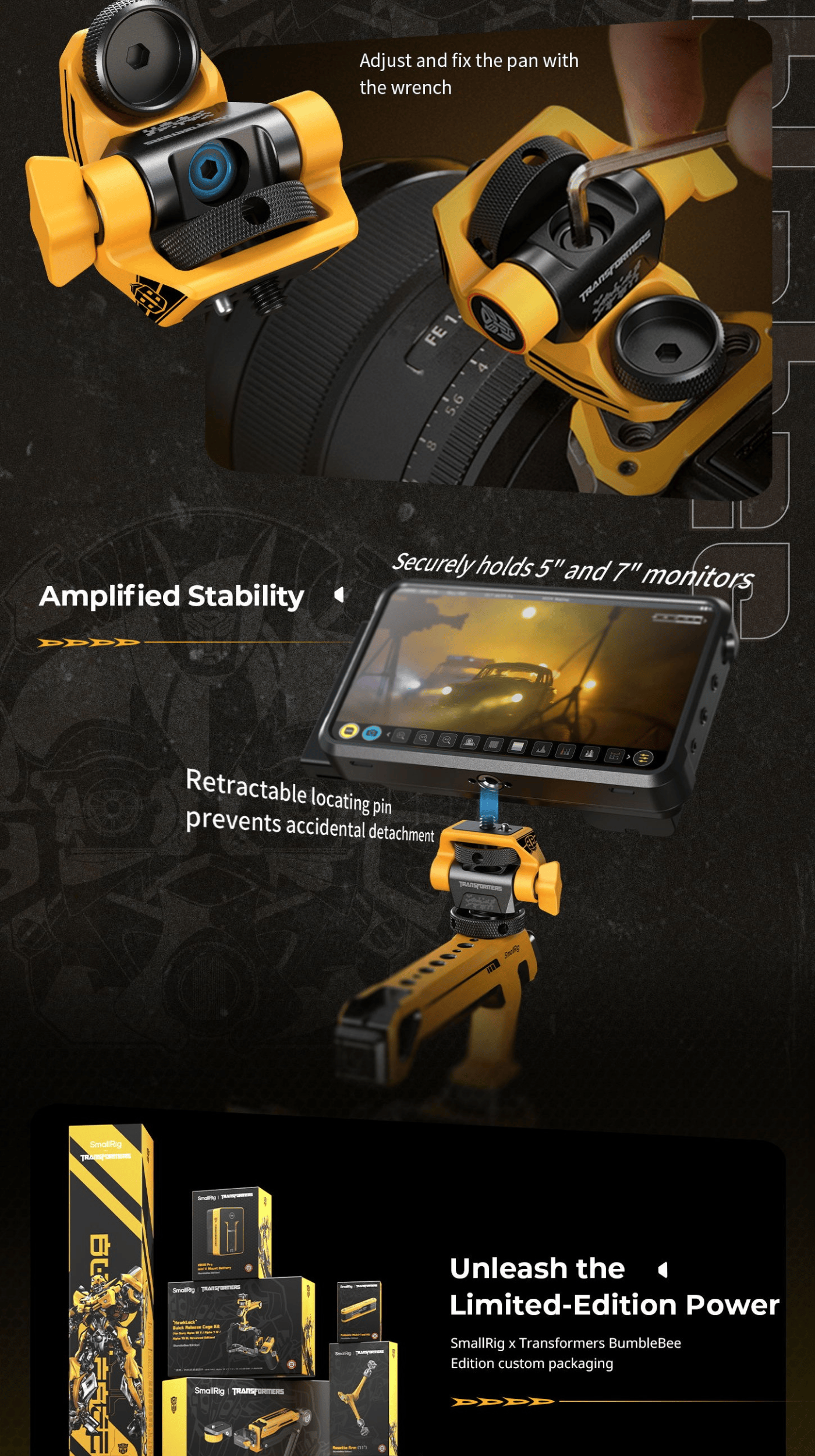 SmallRig x Transformers Swivel & Tilt Adjustable Monitor Mount with ...