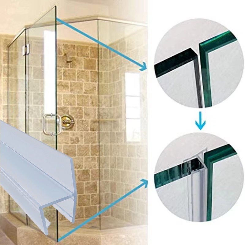 2M H/U ShapeSilicone Seal Strip Shower Door Window Waterproof Sealing ...