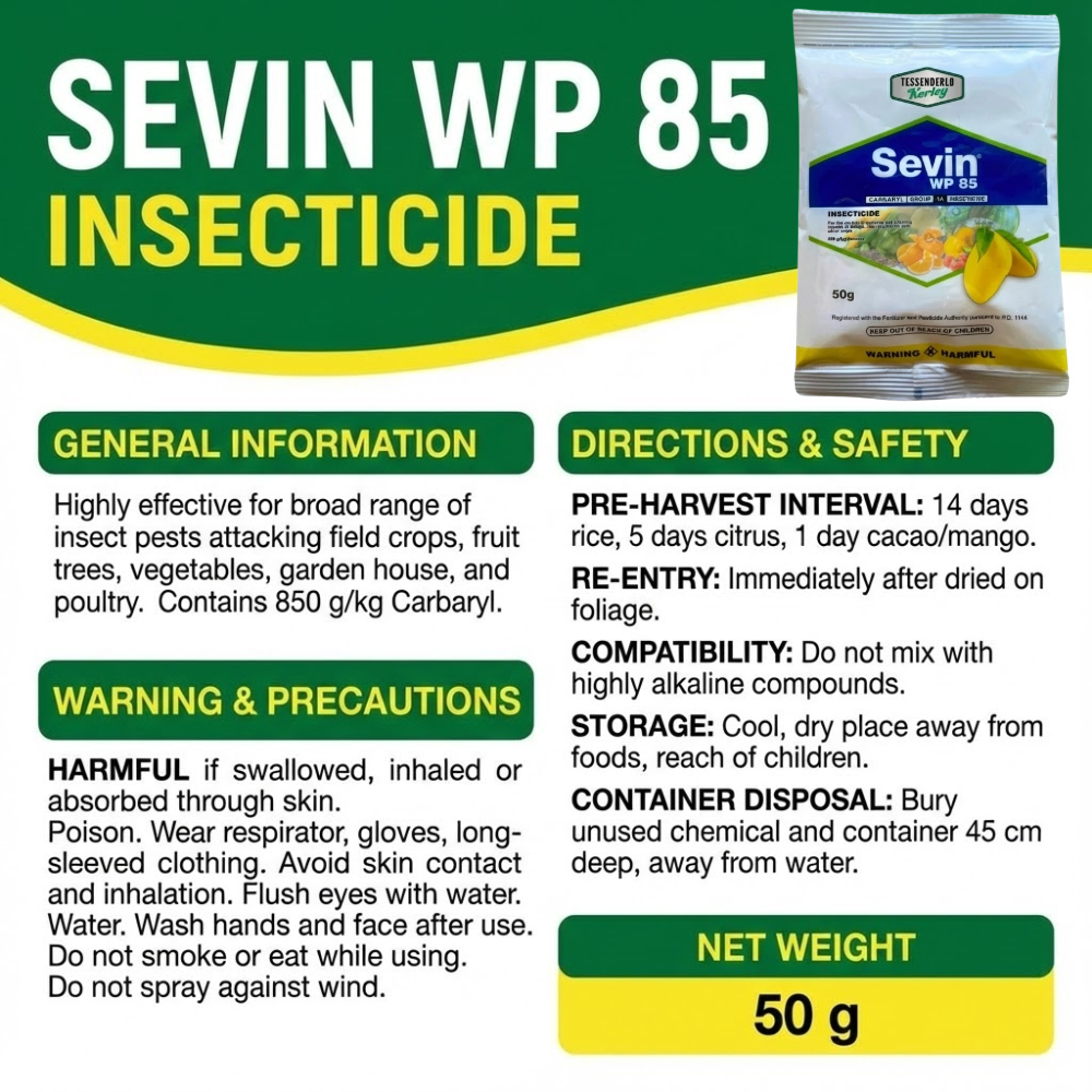 SEVIN WP 85 (50 GRAM/PACK) WETTABLE POWDER INSECTICIDE | Shopee Philippines