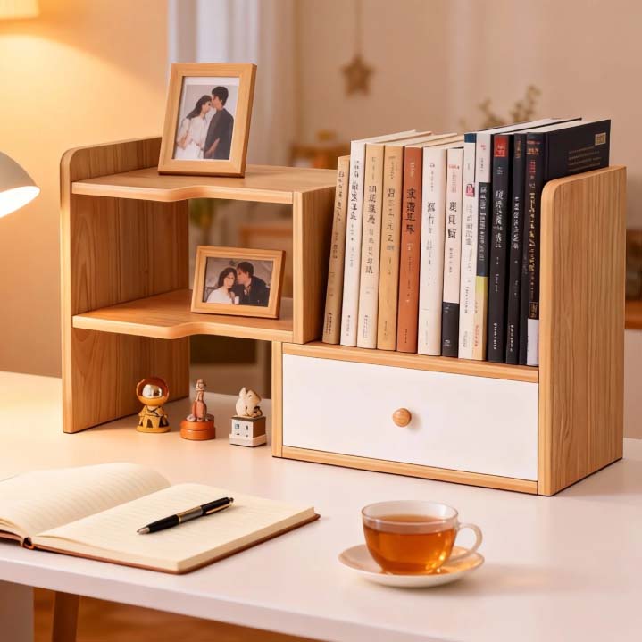 1PC Latest modern style wooden desktop storage rack desktop storage ...