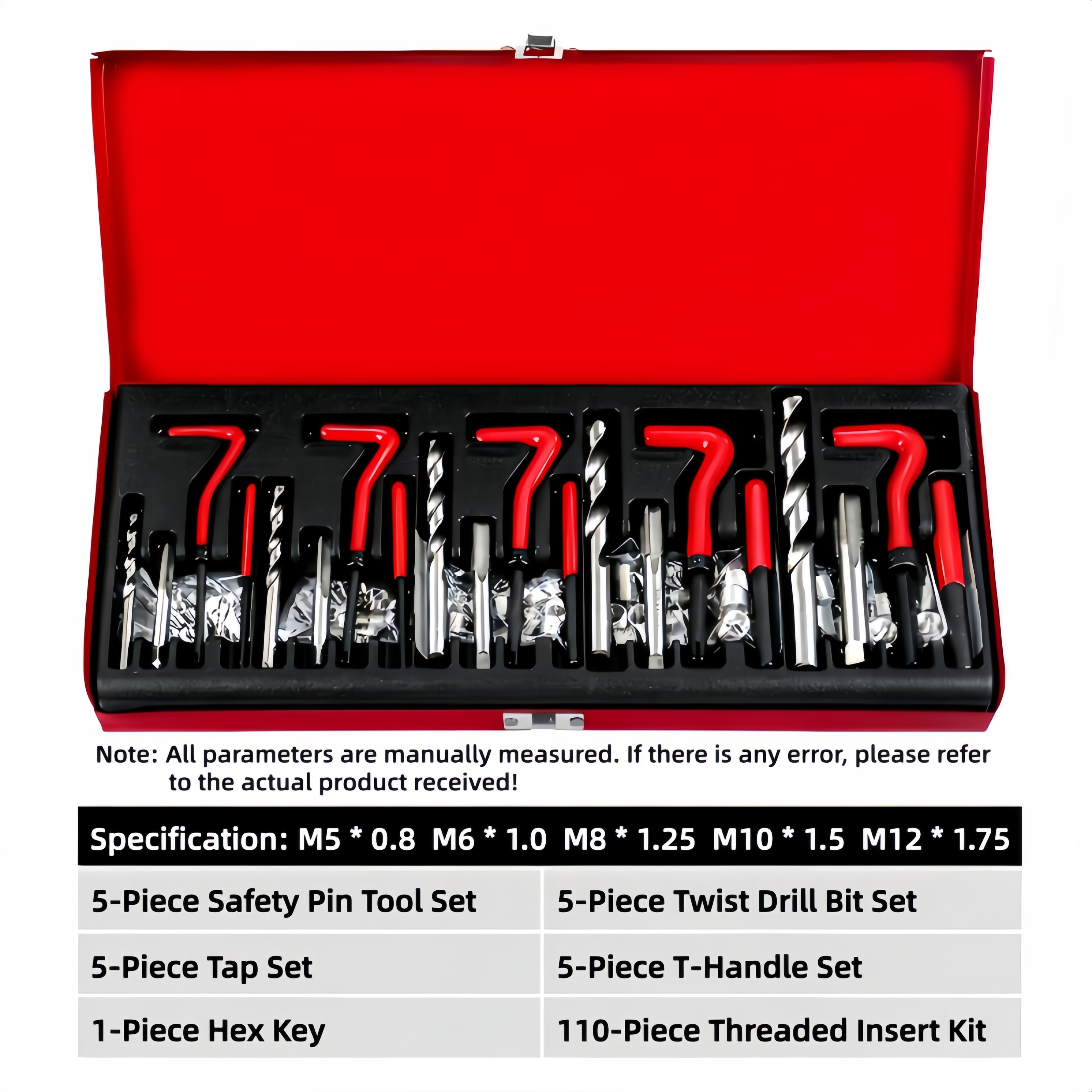 131Pcs Metric Thread Repair Tool Kit For Engine M5/M6/M8/M10/M12 ...