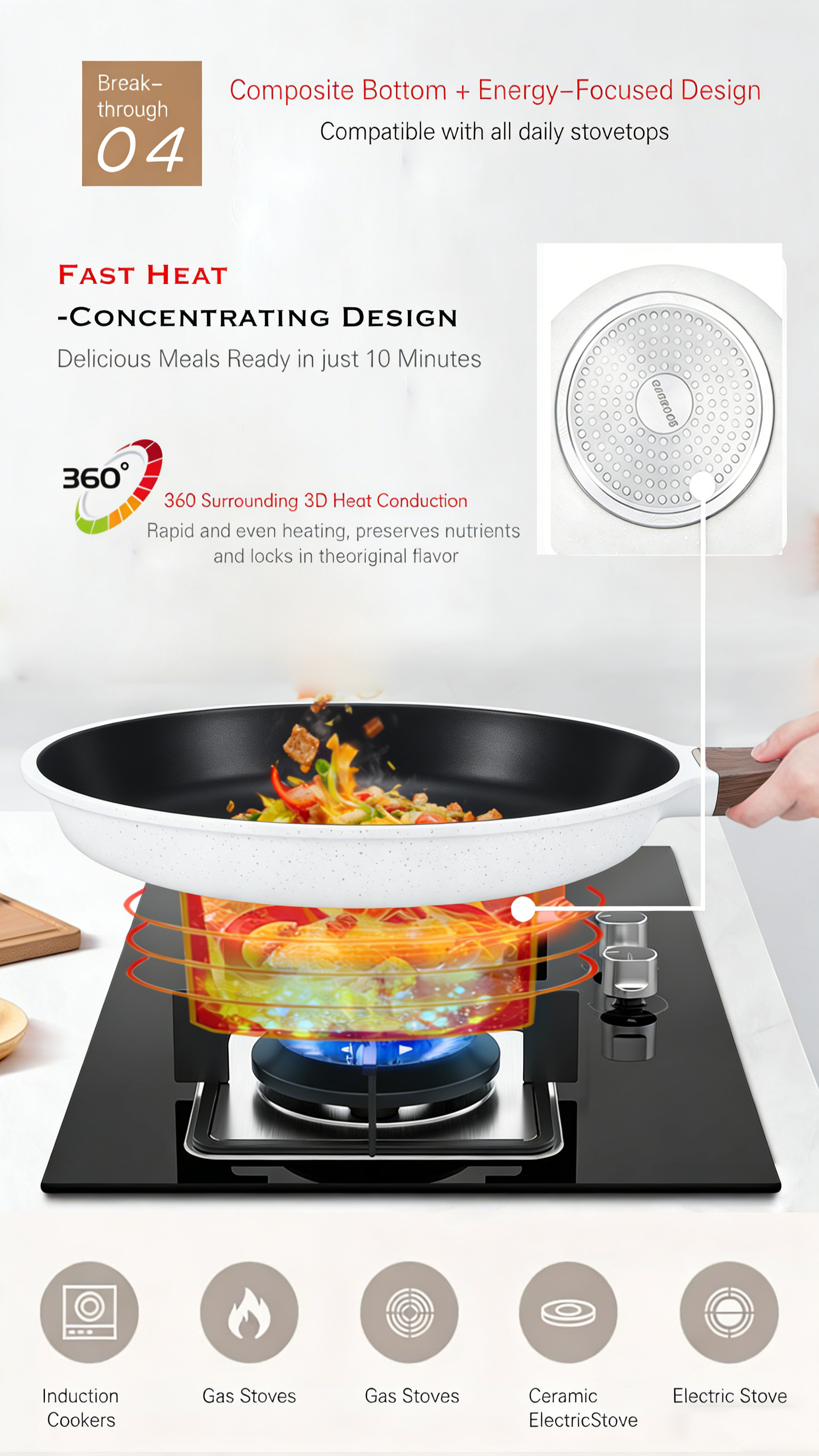 Gaoboos 2/3pcs Cookware Set Gold Star Coating Non Stick Frying Pan ...