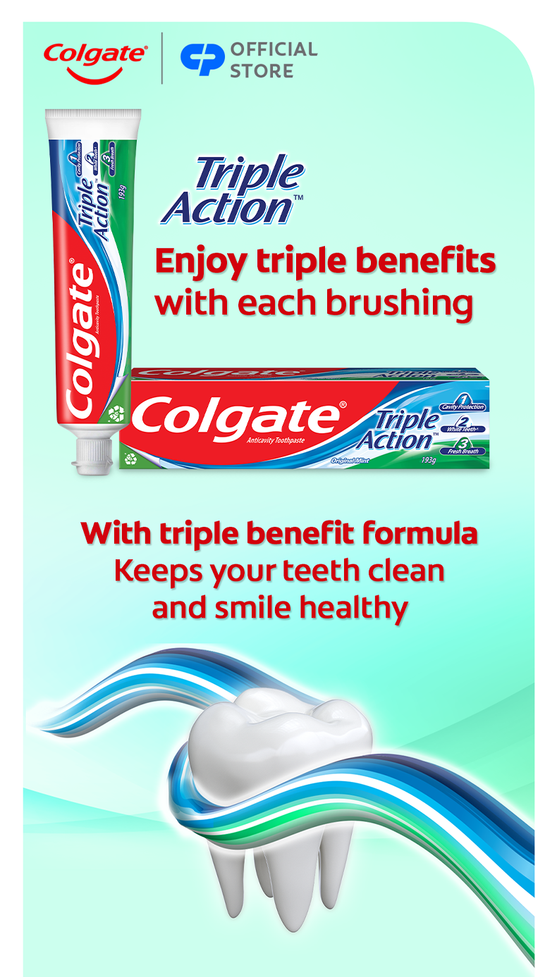 Colgate Triple Action Fluoride Anti-Cavity Toothpaste (Assorted Sizes ...