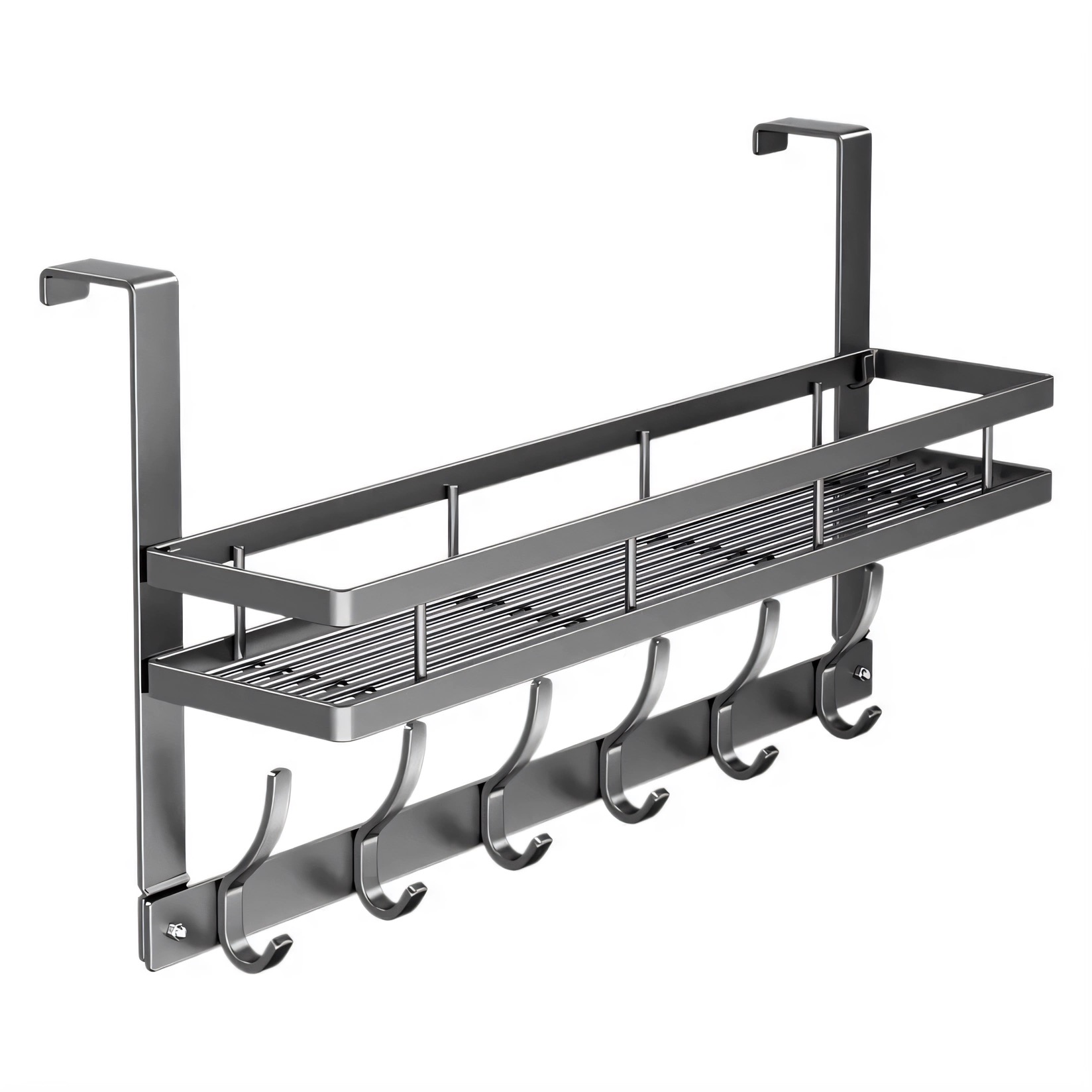 Modern Double-Layer No-Drill Door Hanger Rack: Bedroom & Dorm Storage ...