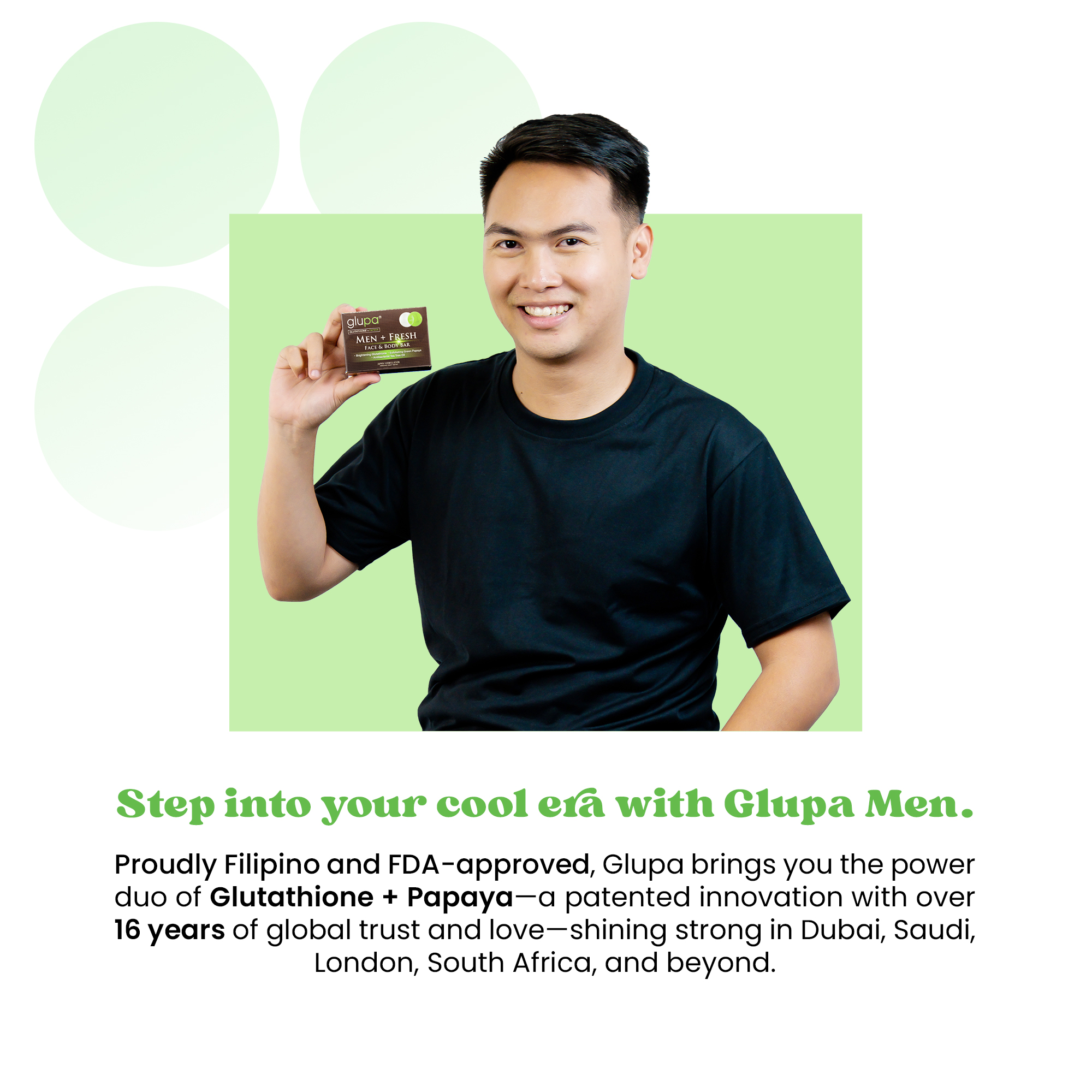 Glupa Men + Fresh Face and Body Bar Soap 100g - Glutathione & Papaya ...