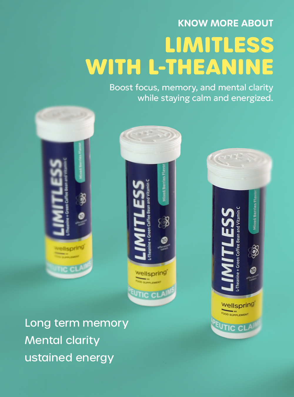 2in1 Promo Pack Limitless Best Brain Booster Vitamin for Focus Memory ...