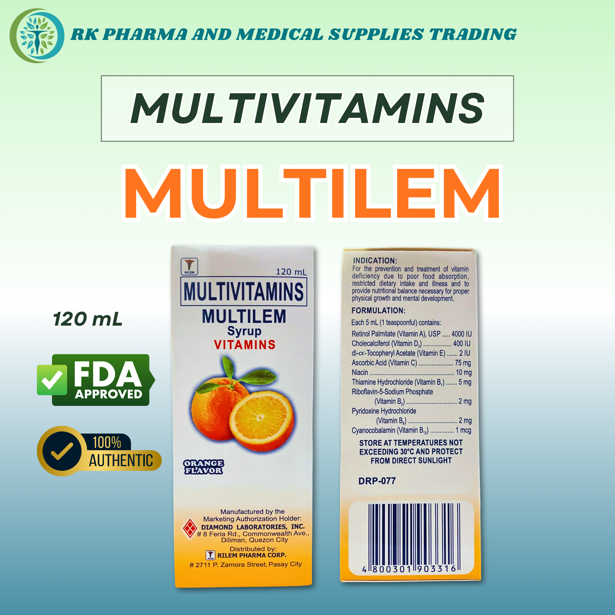 MULTILEM Multivitamins 120mL Syrup 100% FDA Approved | Shopee Philippines