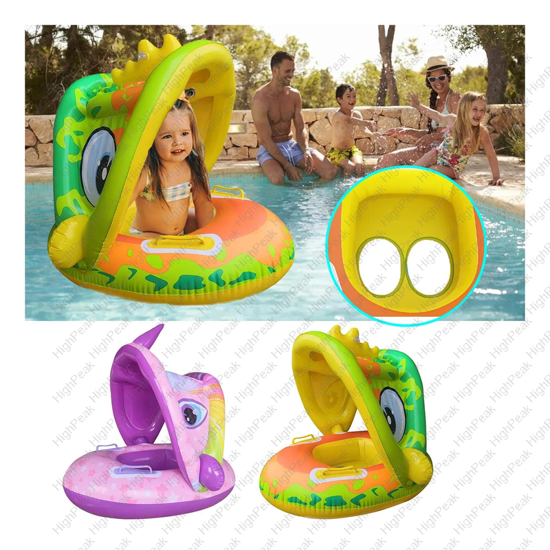 Swimming Ring Floater for Baby Inflatable Pool Boat with Canopy ...