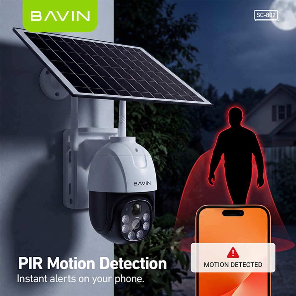 BAVIN SC802 / SC803 Solar-Powered Outdoor Pan Wireless Security CCTV ...