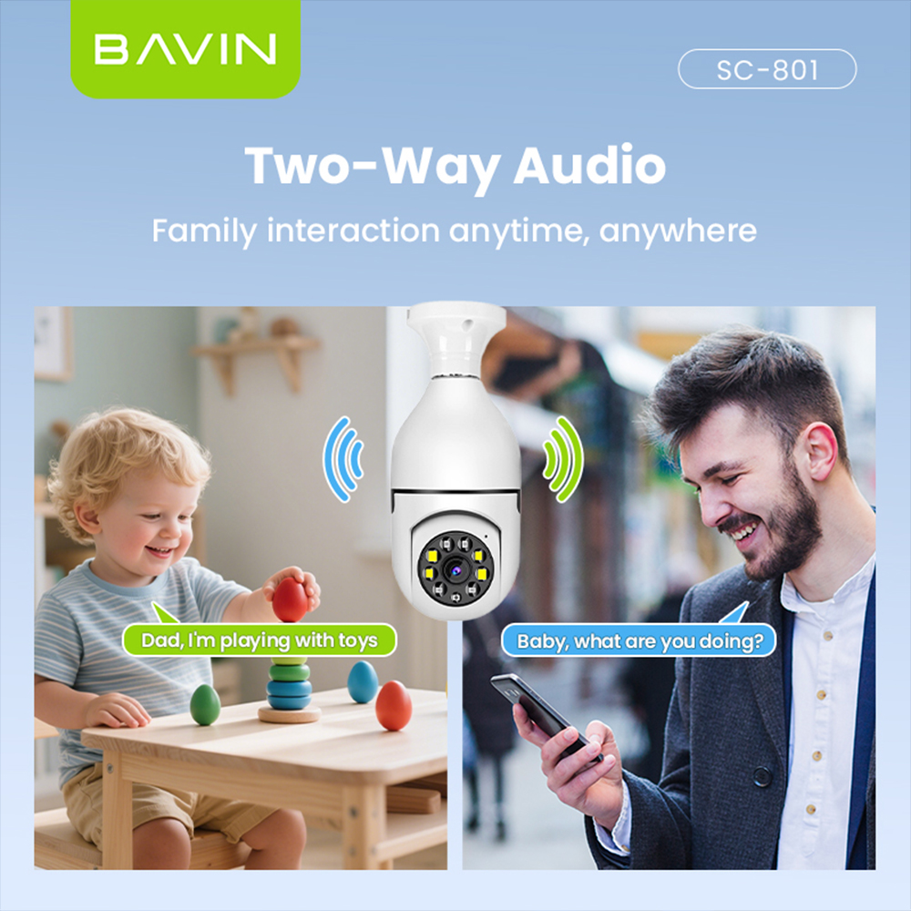 BAVIN SC801 Smart Security Lens Bulb CCTV Camera 3MP WiFi Camera w ...