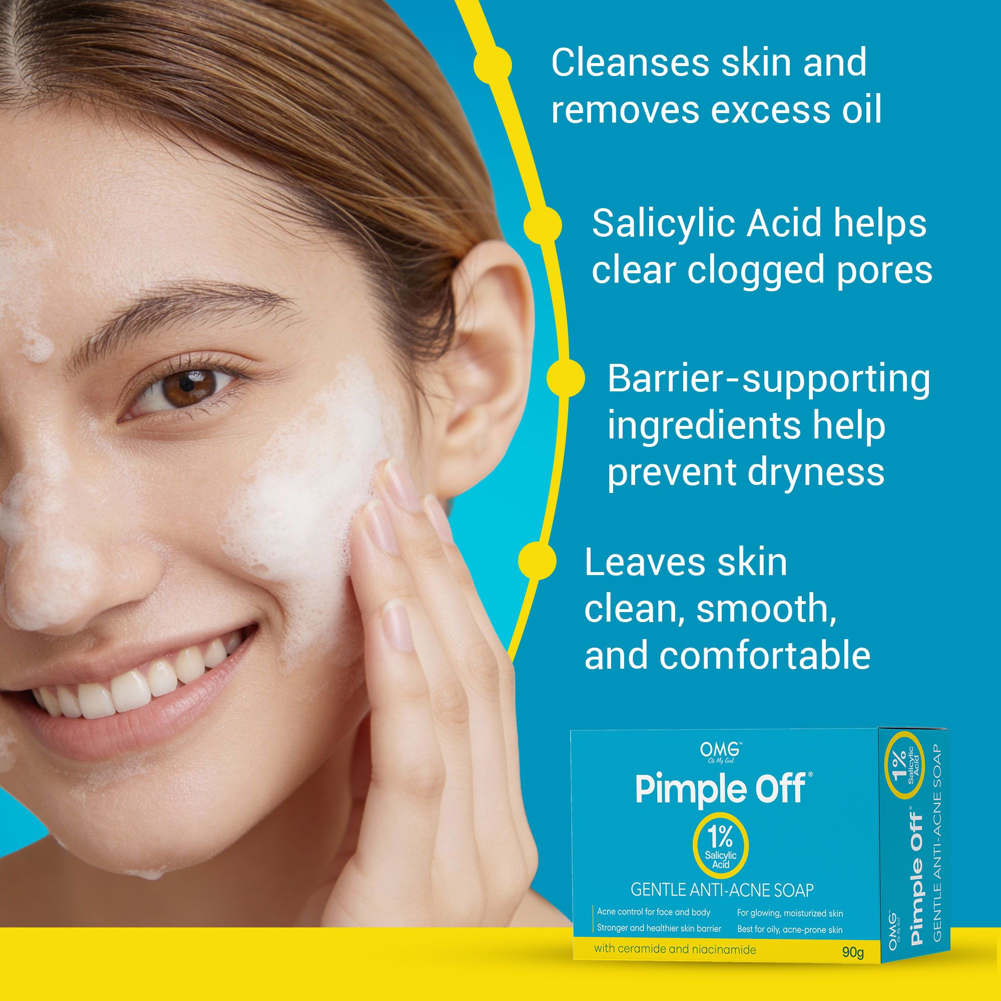 OMG Oh My Girl Pimple Off Gentle Anti-Acne Soap 90g Salicylic Acid ...