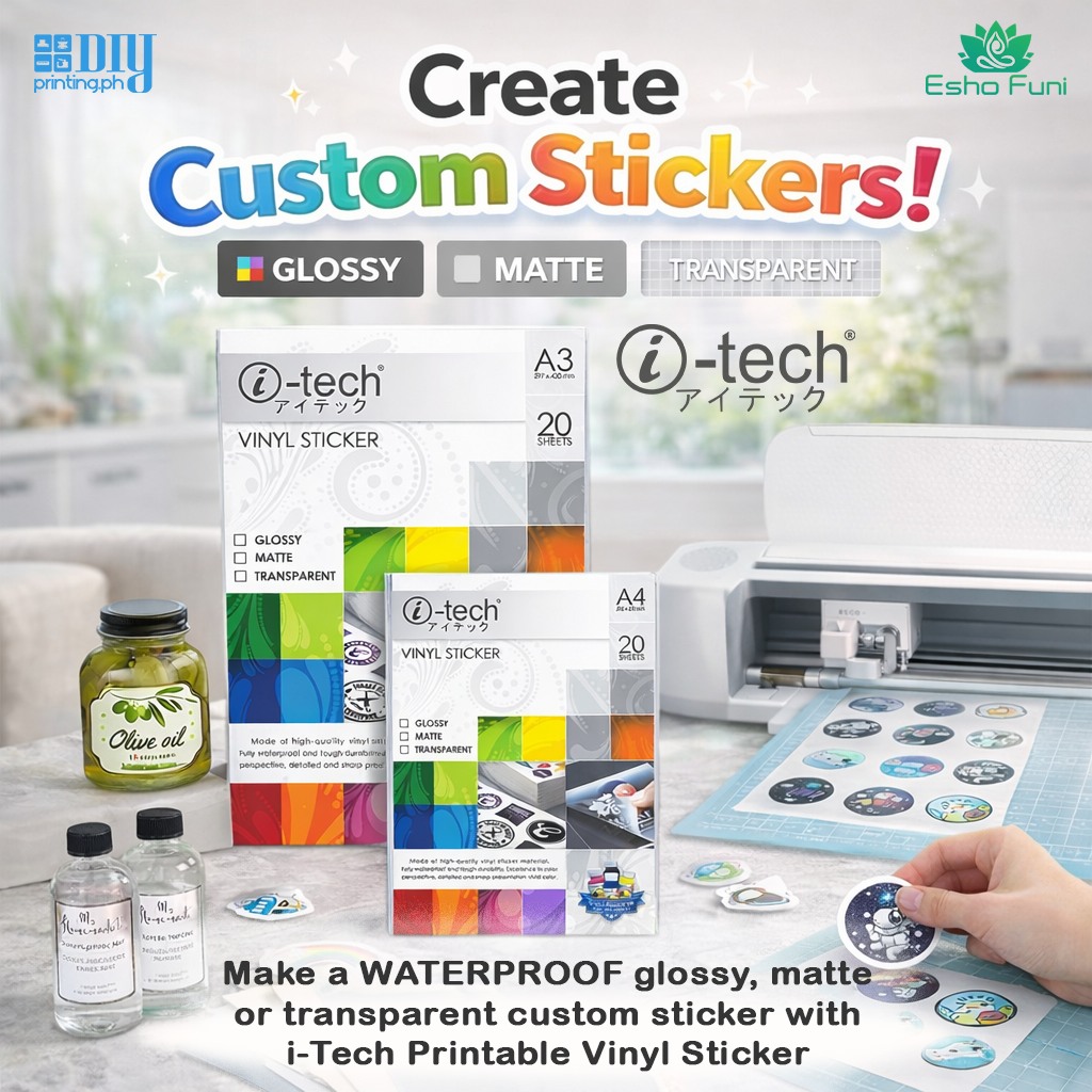 Itech Waterproof Printable Vinyl Sticker MAtte / Transparent / Glossy ...
