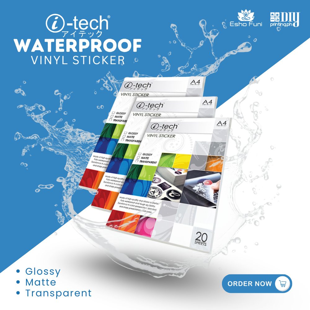 Itech Waterproof Printable Vinyl Sticker MAtte / Transparent / Glossy ...