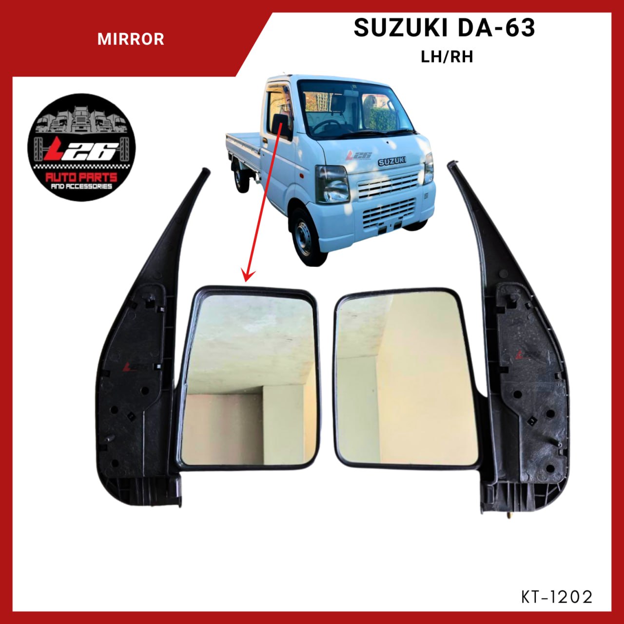 KT-1202 SUZUKI TRANSFORMER K6A DA63T DA63 MULTICAB PICK UP SIDE MIRROR ...