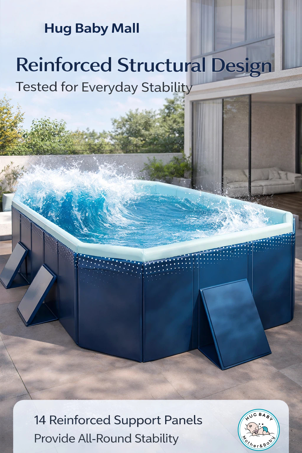 Non-inflatable Swimming Pool for Kids Family Foldable 5-Layer Thickened ...