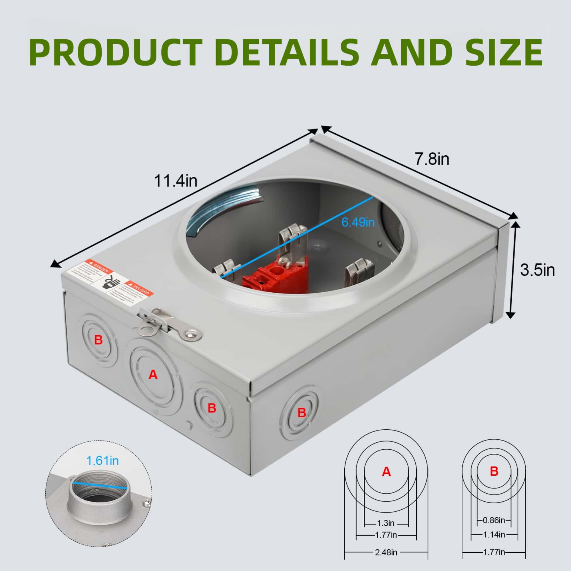Square Meter base Electric Meter base Square type 125a 5JAWS for class ...
