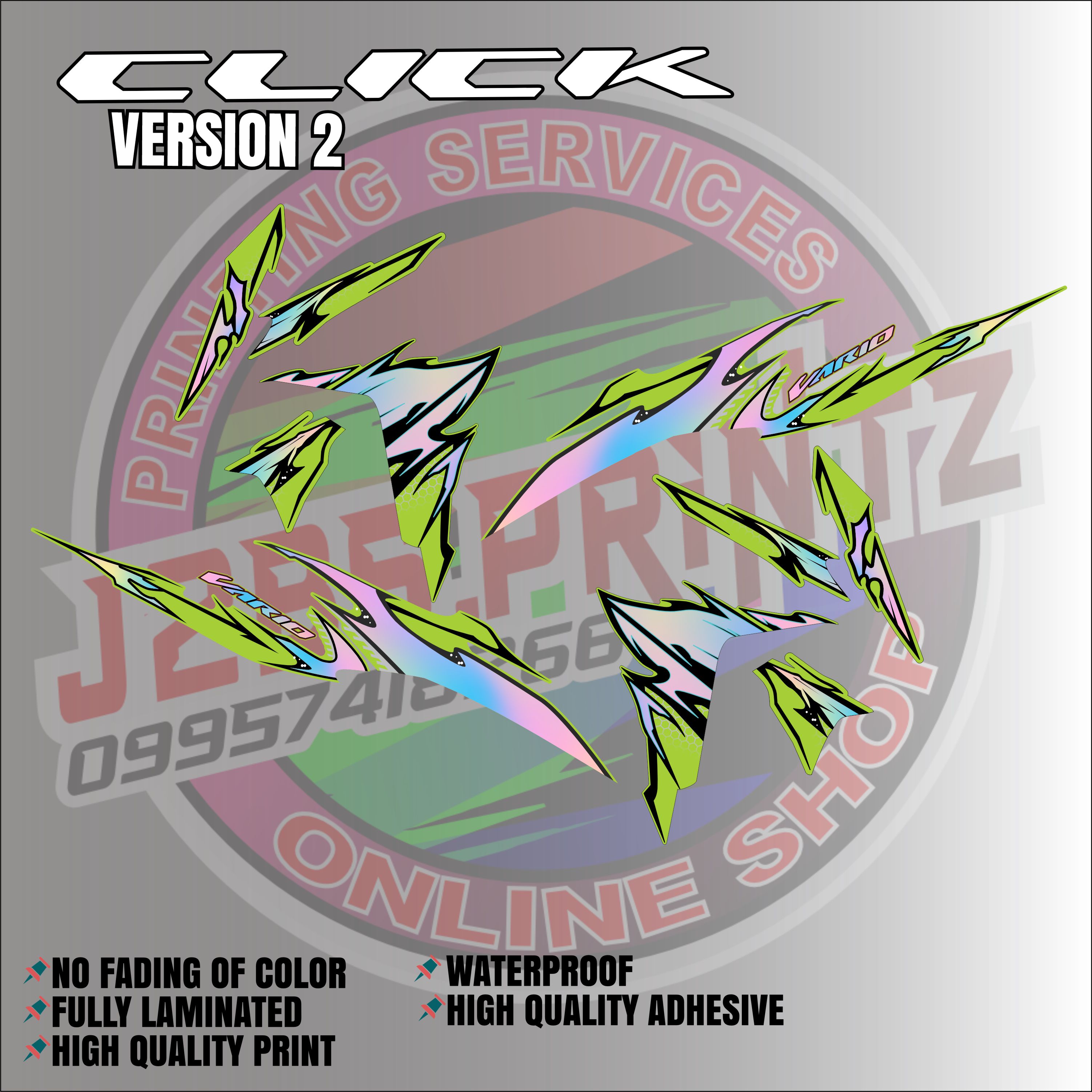 DECALS STICKER FOR CLICK 125/150 V2 HOLOGRAPHIC AND NON HOLOGRAOHIC HIG ...