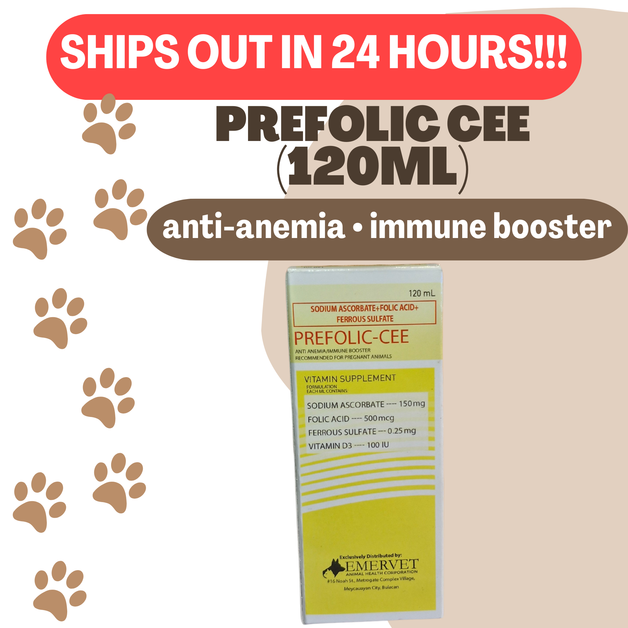 PREFOLIC CEE 120ml - sodium ascorbate + folic acid + ferrous sulfate ...