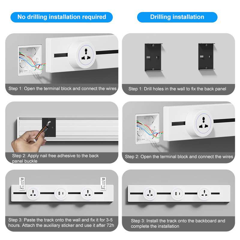 Movable Power Track Socket Universal Power Adapter Socket 8000W with ...
