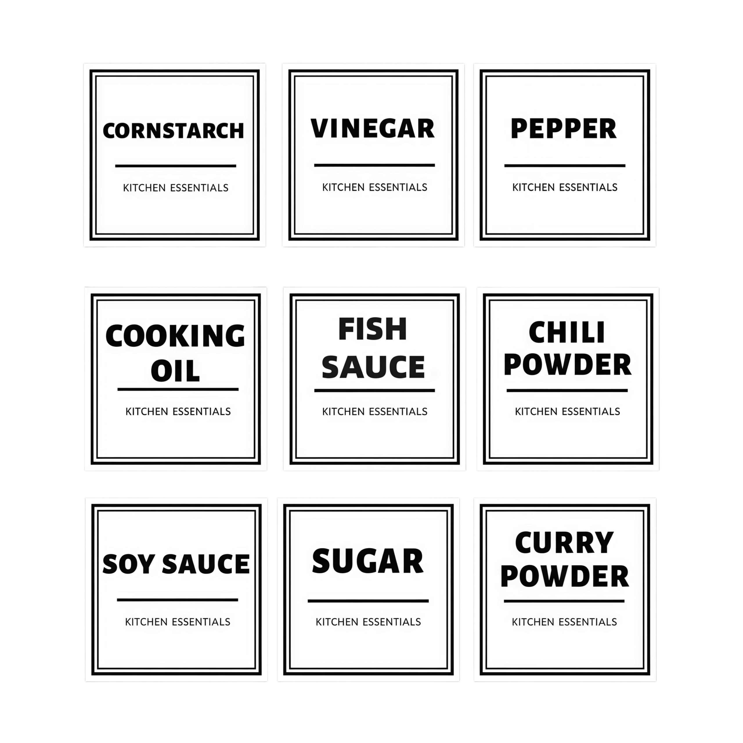 Household Pantry Kitchen Label Sticker Perfect for Condiment Bottle ...