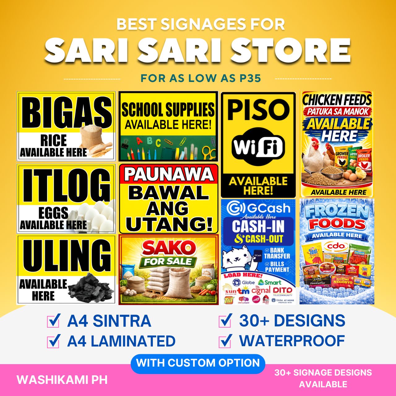 Sari-Sari Store Signage A4 Laminated / Sintra Board | Tindahan Sign ...