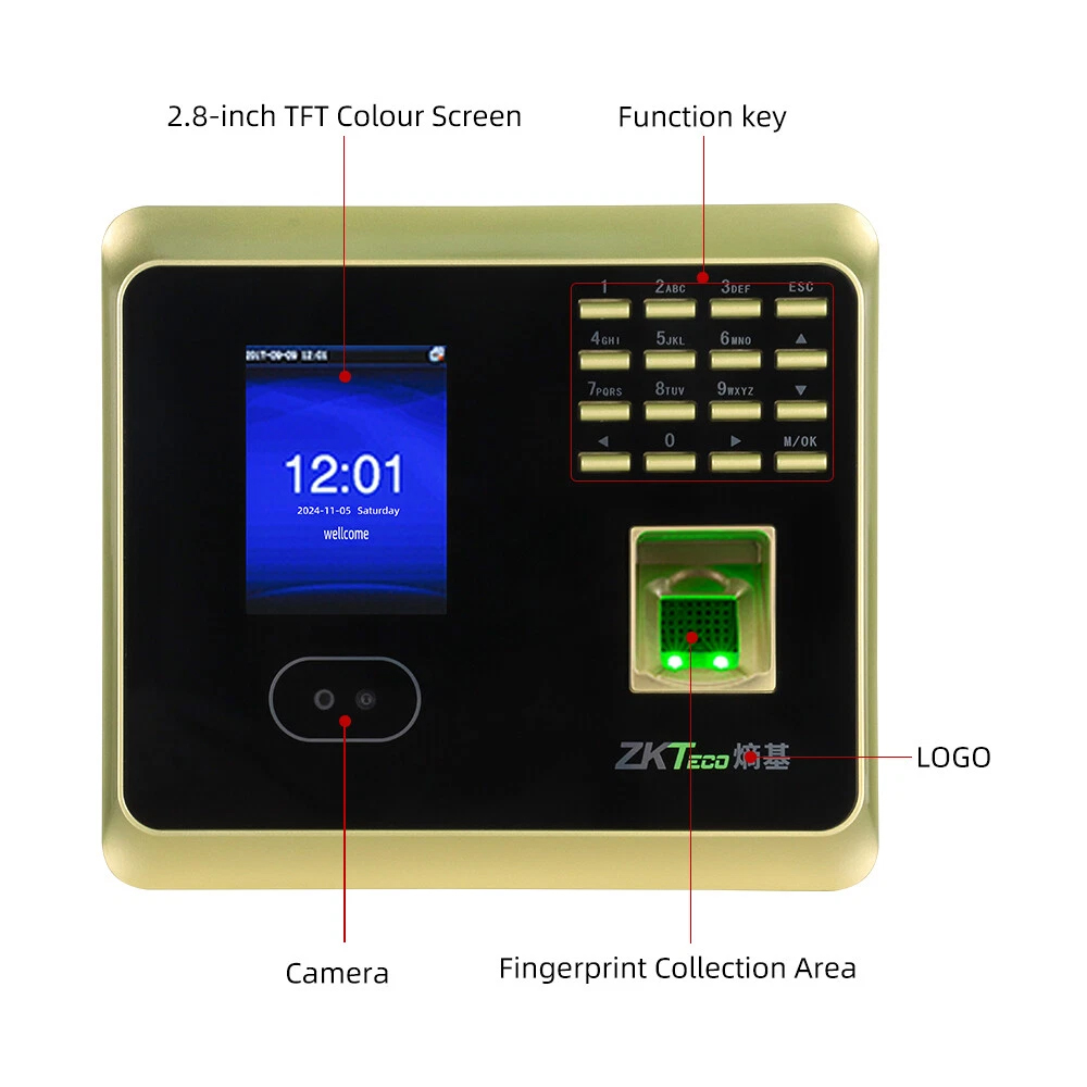 ZKTeco UF100PLUS WiFi Biometric Face and Fingerprint Time-Attendance ...