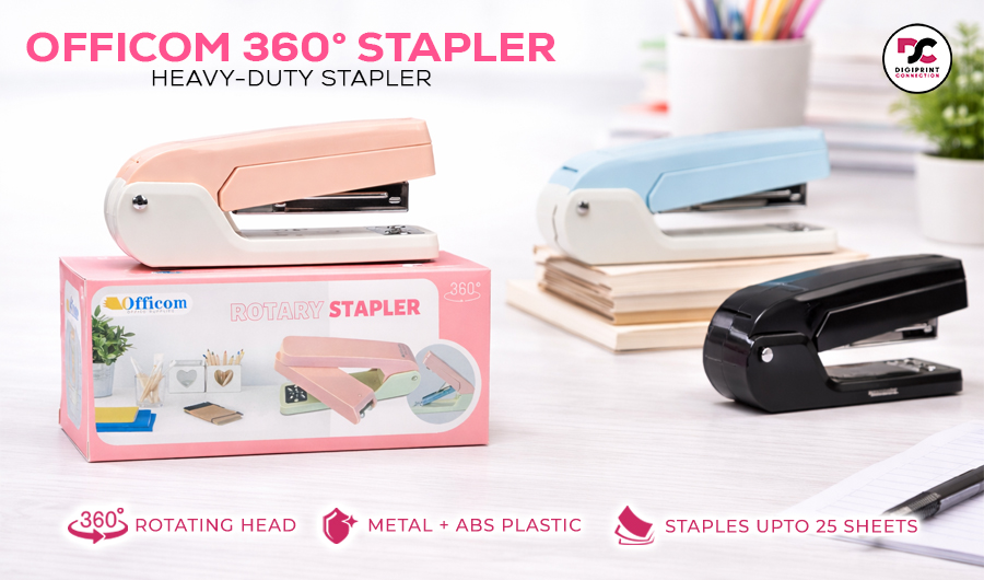 Notebook Stapler 360 Rotating Metal Stapler 24/6 26/6 Staple for Paper ...