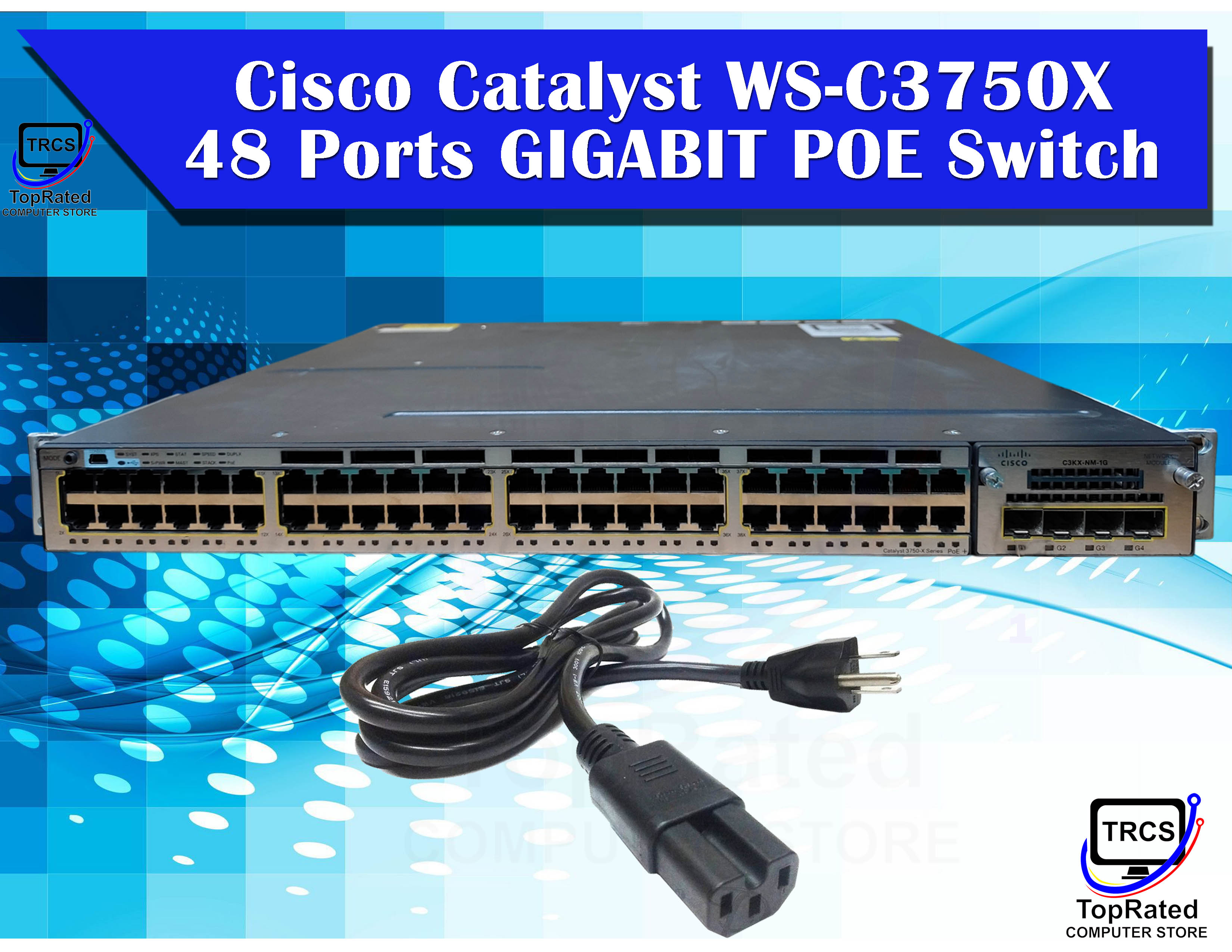 Cisco Switch Cisco Catalyst 3750X 48 Ports GIGABIT POE Switch (Used ...
