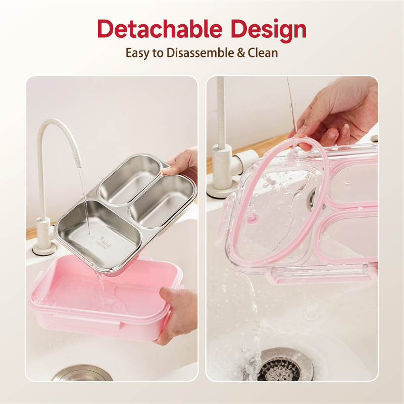 Leak-Proof 304 Stainless Steel Lunch Box 1000ml MODOFO Microwaveable ...