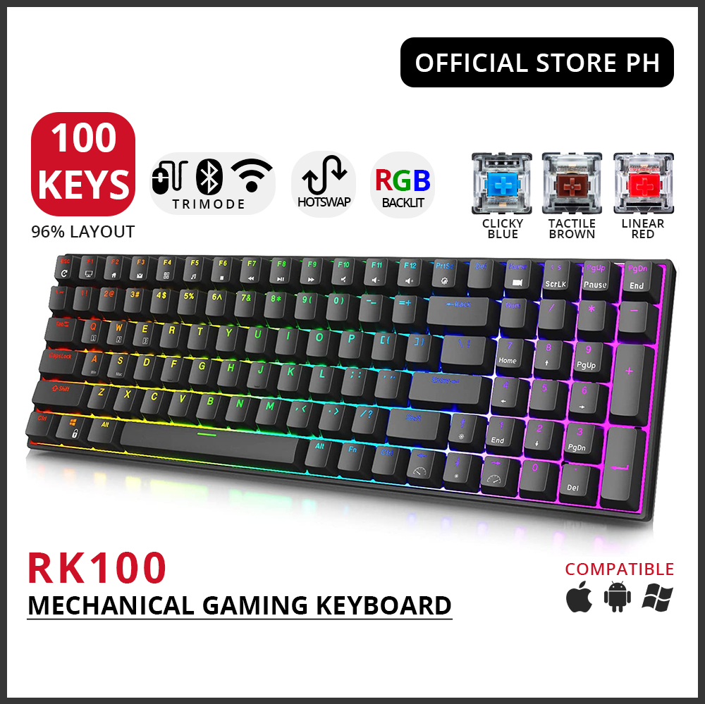 【Grand Launch】RK ROYAL KLUDGE RK100 2.4G Wireless/Bluetooth/Wired RGB ...