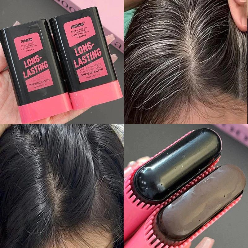 FORMBO Hair Dye Stick Temporary Covers Gray Hair Long Lasting Sweat ...