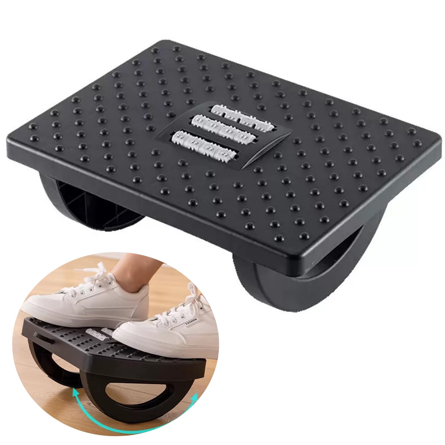 1pc Adjustable Angle Footrest Office Under Table Ergonomic Footrest 180 ...