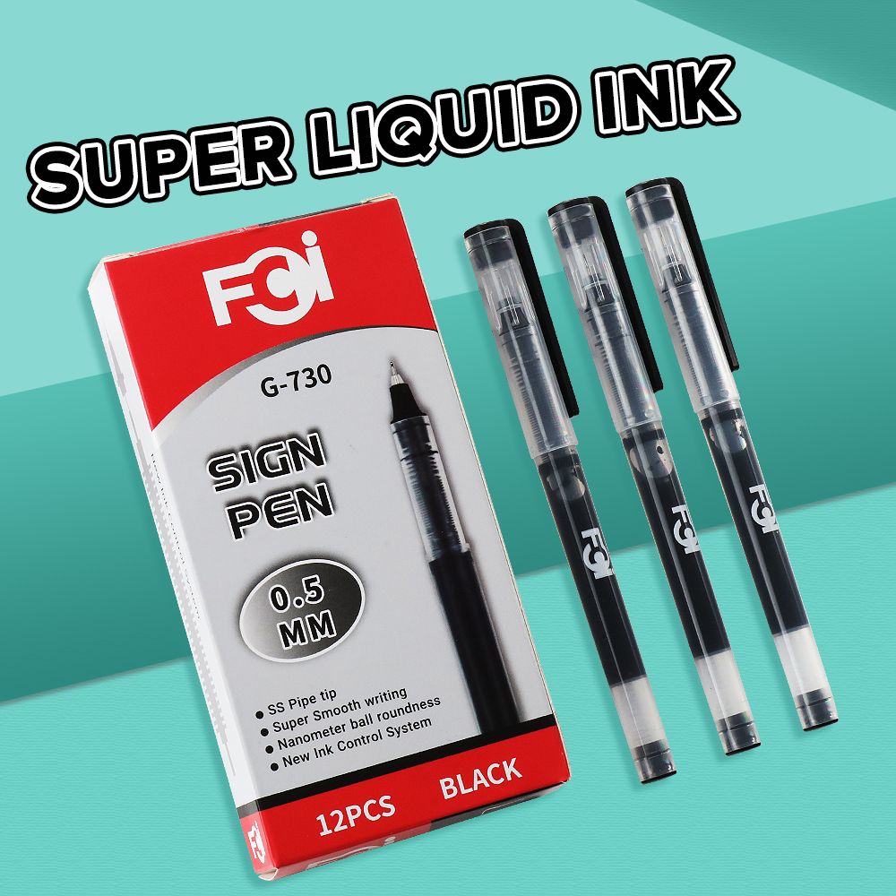 FCI Black Ink Sign Pen 0.5mm SS Pipe Ink Super Ink Sign Pen For School ...