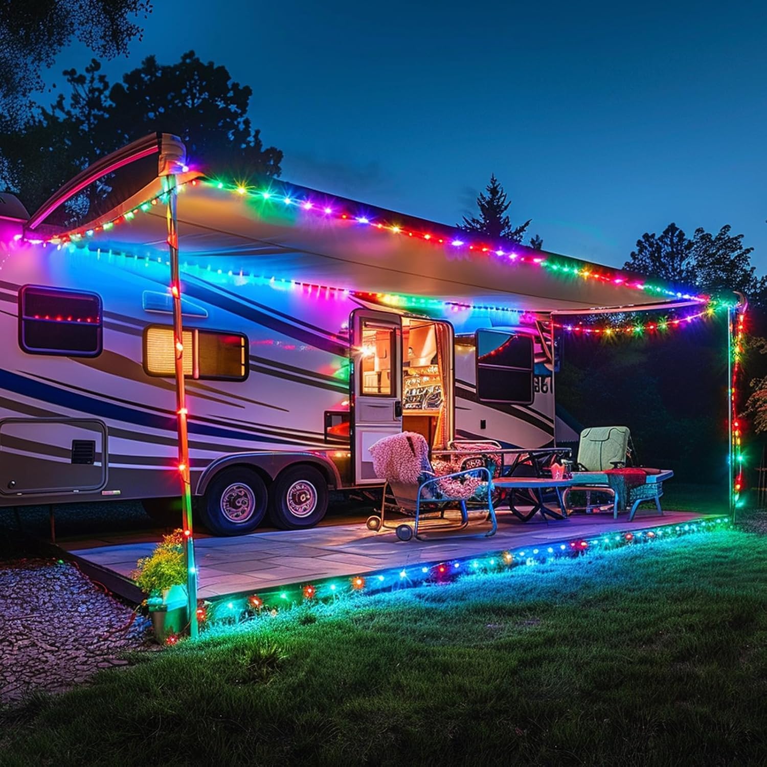 Solar PVC Rope Light 22M/12M/7M Waterproof IP65 Garden Christmas Decor ...