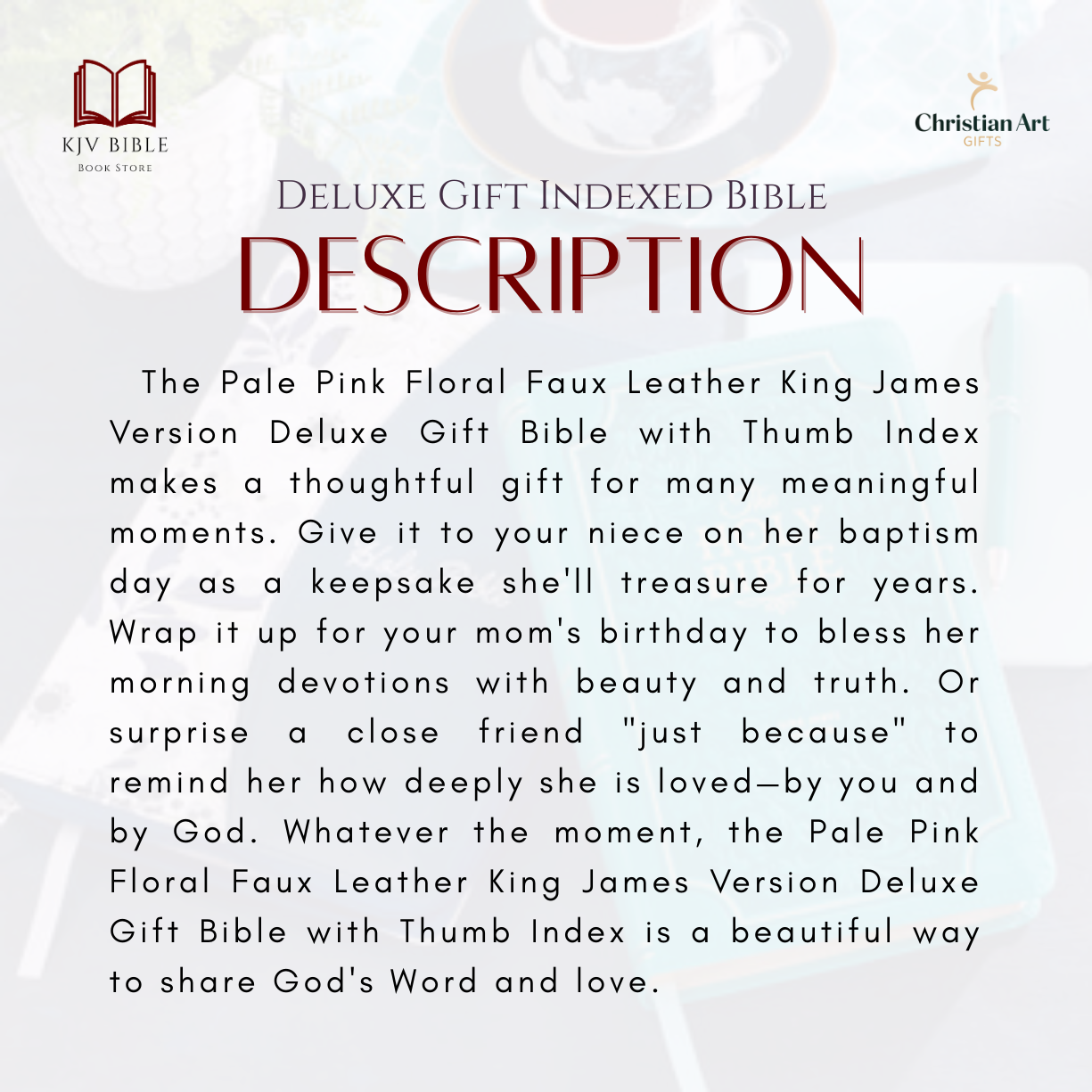 KJV288 | King James Version Deluxe Gift Bible with Index Pale Pink ...