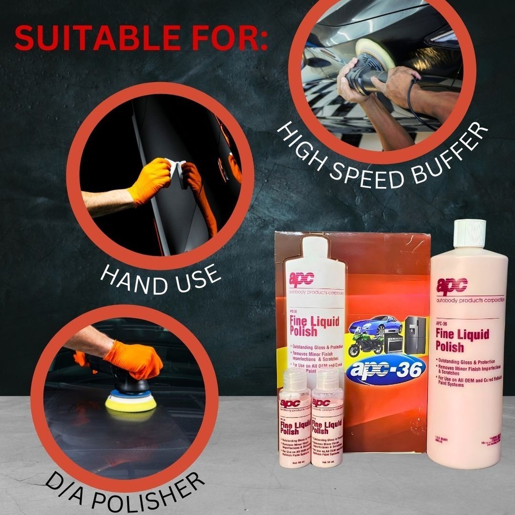 EMJ APC Fine Liquid Polish 1 US Quart/946ml & 550ml (APC Wax) Auto ...