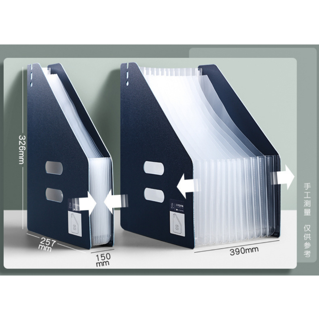 A4 Expandable File Holder Organizer Standing Slanted Folder Organizer ...