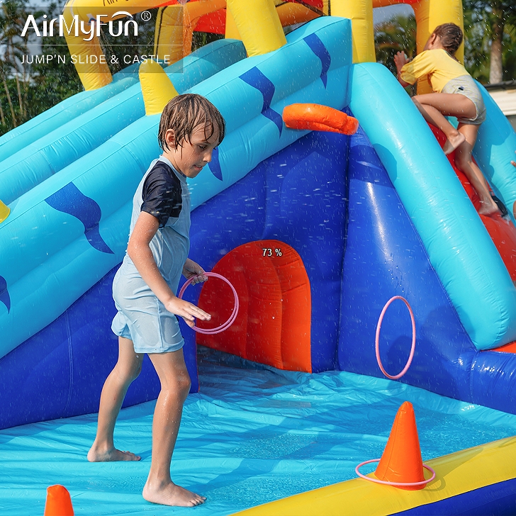 AirMyFun inflatable castle large outdoor inflatable slide fountain ...