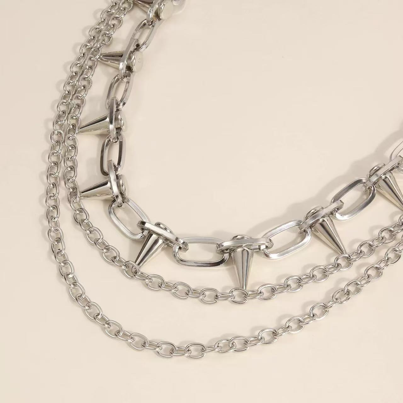 3-layer Goth Belt Chain with Star Pendants Punk Pocket Chain Multi ...